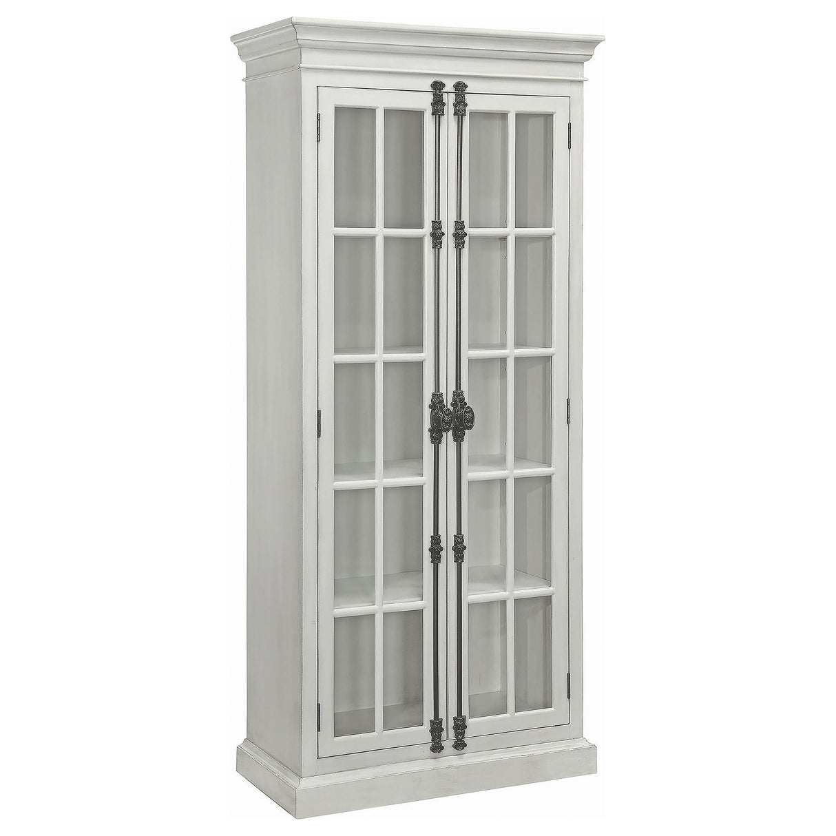 Furniture City Houma - Coaster - Toni 2-door Wood Tall Storage Cabinet Distressed White - 910187