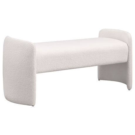 Furniture City Houma - Coaster - Peoria Velvet Upholstered Accent Bench Ivory - 910199