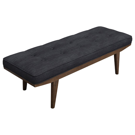 Furniture City Houma - Coaster - Wilson Fabric Upholstered Tufted Accent Bench Grey - 910213