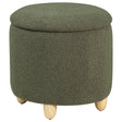 Furniture City Houma - Coaster - Valia Faux Sheepskin Upholstered Round Storage Ottoman Green - 910228