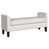 Furniture City Houma - Coaster - Rex Fabric Upholstered Accent Bench with Armrests Vanilla - 910260