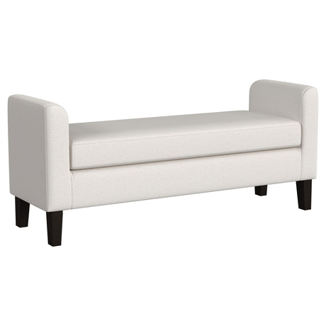 Furniture City Houma - Coaster - Rex Fabric Upholstered Accent Bench with Armrests Vanilla - 910260