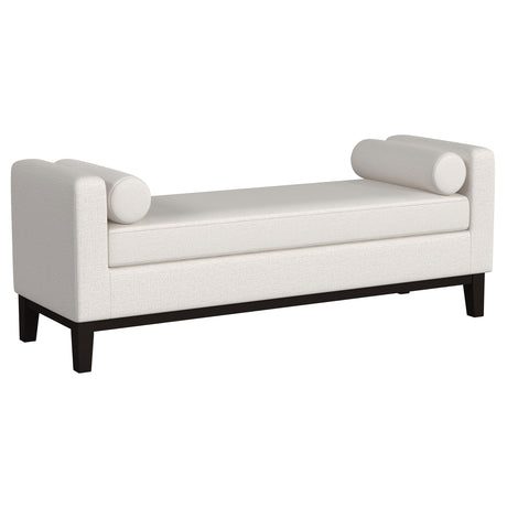 Furniture City Houma - Coaster - Rosie Upholstered Accent Bench with Armrests Vanilla - 910270