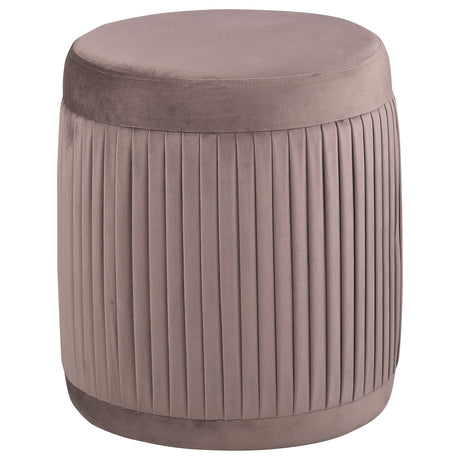 Furniture City Houma - Coaster - Tovar Round Upholstered Ottoman Mauve - 910273