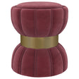 Furniture City Houma - Coaster - Sora Round Upholstered Ottoman Berry - 910290