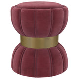 Furniture City Houma - Coaster - Sora Round Upholstered Ottoman Berry - 910290