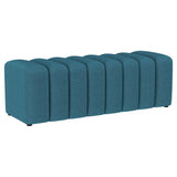 Furniture City Houma - Coaster - Summer Fabric Upholstered Tufted Accent Bench Peacock Blue - 910293