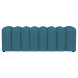 Summer Fabric Upholstered Tufted Accent Bench Peacock Blue