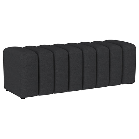 Furniture City Houma - Coaster - Summer Fabric Upholstered Tufted Accent Bench Charcoal - 910294