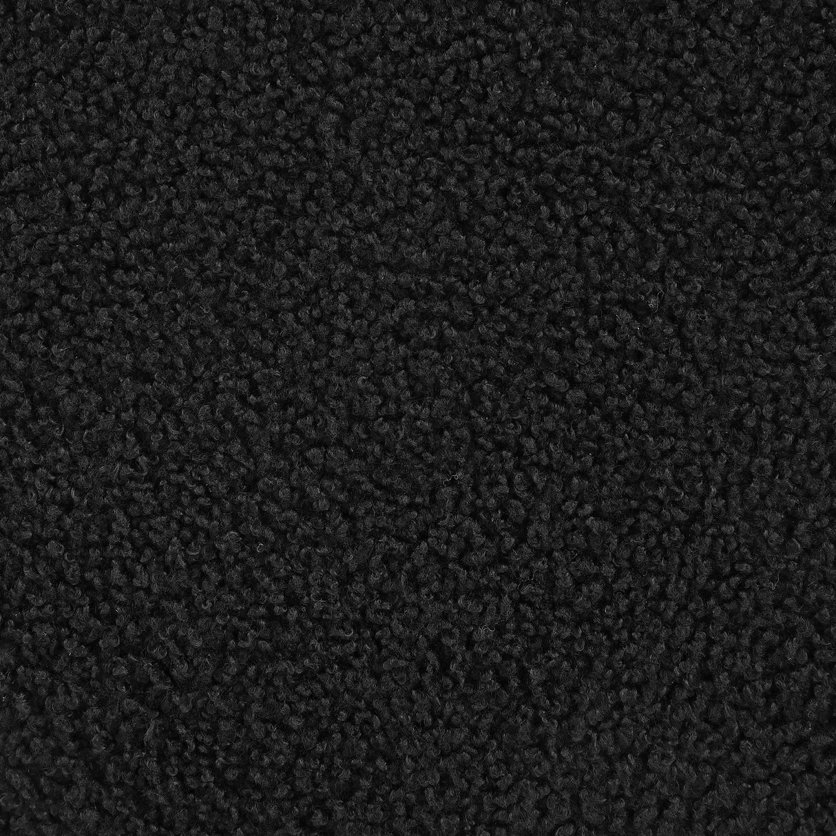 Zena Faux Sheepskin Upholstered Round Ottoman Black