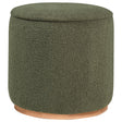 Furniture City Houma - Coaster - Zena Faux Sheepskin Upholstered Round Ottoman Green - 910302