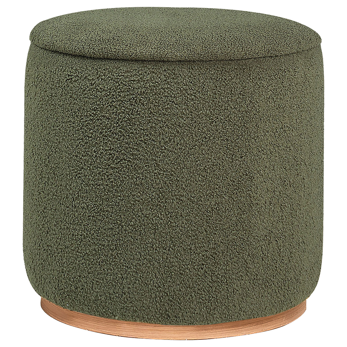 Furniture City Houma - Coaster - Zena Faux Sheepskin Upholstered Round Ottoman Green - 910302