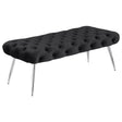 Furniture City Houma - Coaster - Ella Upholstered Tufted Bench Stainless Steel Legs Black - 910333