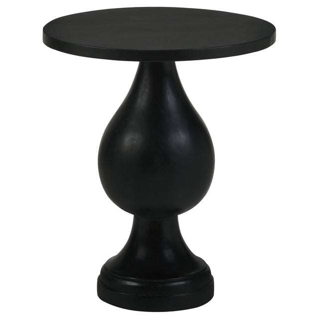 Furniture City Houma - Coaster - Dianella Round Pedestal Base Accent Side Table Black Stain - 915108