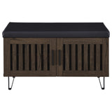 Brixton 2-door Padded Entryway Shoe Storage Bench Smoked Oak