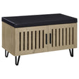 Furniture City Houma - Coaster - Brixton 2-door Padded Entryway Shoe Storage Bench White Oak - 915154