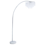 Furniture City Houma - Coaster - Shirley 86-inch Hanging Crystal Arc Metal Floor Lamp Chrome - 920065