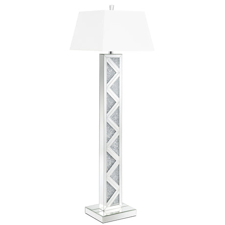 Furniture City Houma - Coaster - Carmen 65-inch Empire Mirrored Acrylic Floor Lamp Silver - 920140
