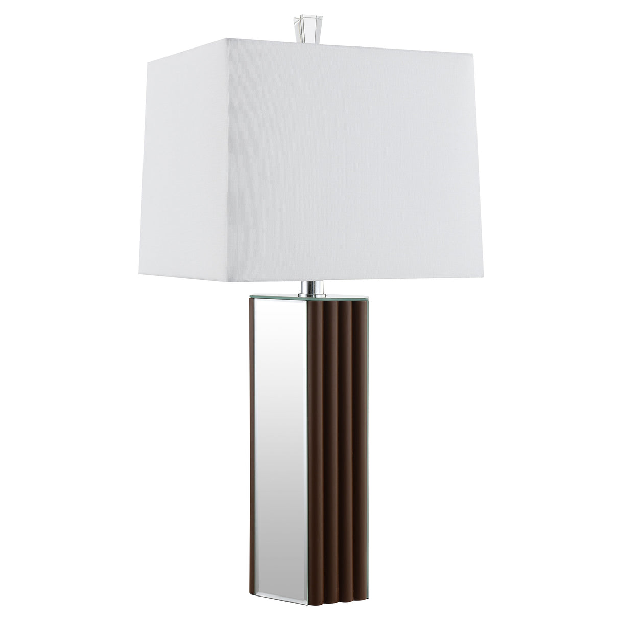 Furniture City Houma - Coaster - Elena 30-inch Square Tapered Mirrored Table Lamp Brown - 920177