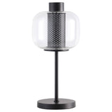 Furniture City Houma - Coaster - Ingrid 22-inch Glass Shade Bedside Table Lamp Black - 920211