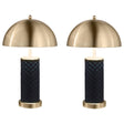 Furniture City Houma - Coaster - Ferris 23-inch Dome Quilted Table Lamp Black (Set of 2) - 920228