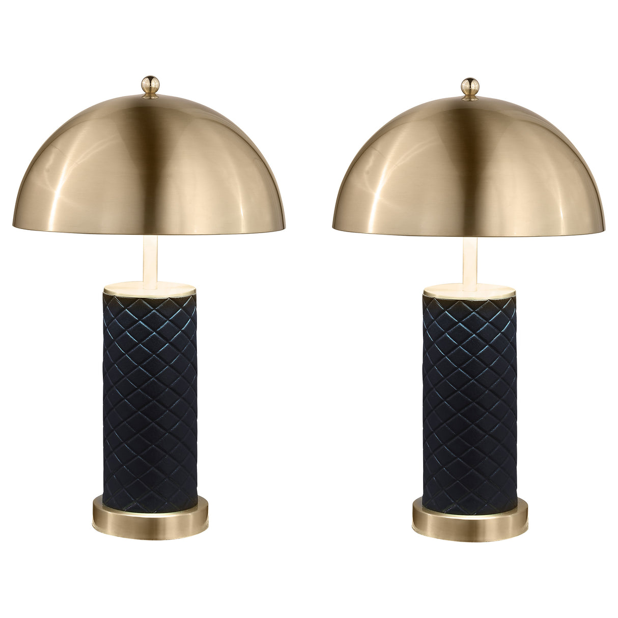 Furniture City Houma - Coaster - Ferris 23-inch Dome Quilted Table Lamp Black (Set of 2) - 920228