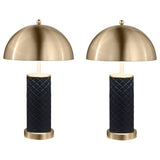 Furniture City Houma - Coaster - Ferris 23-inch Dome Quilted Table Lamp Black (Set of 2) - 920228