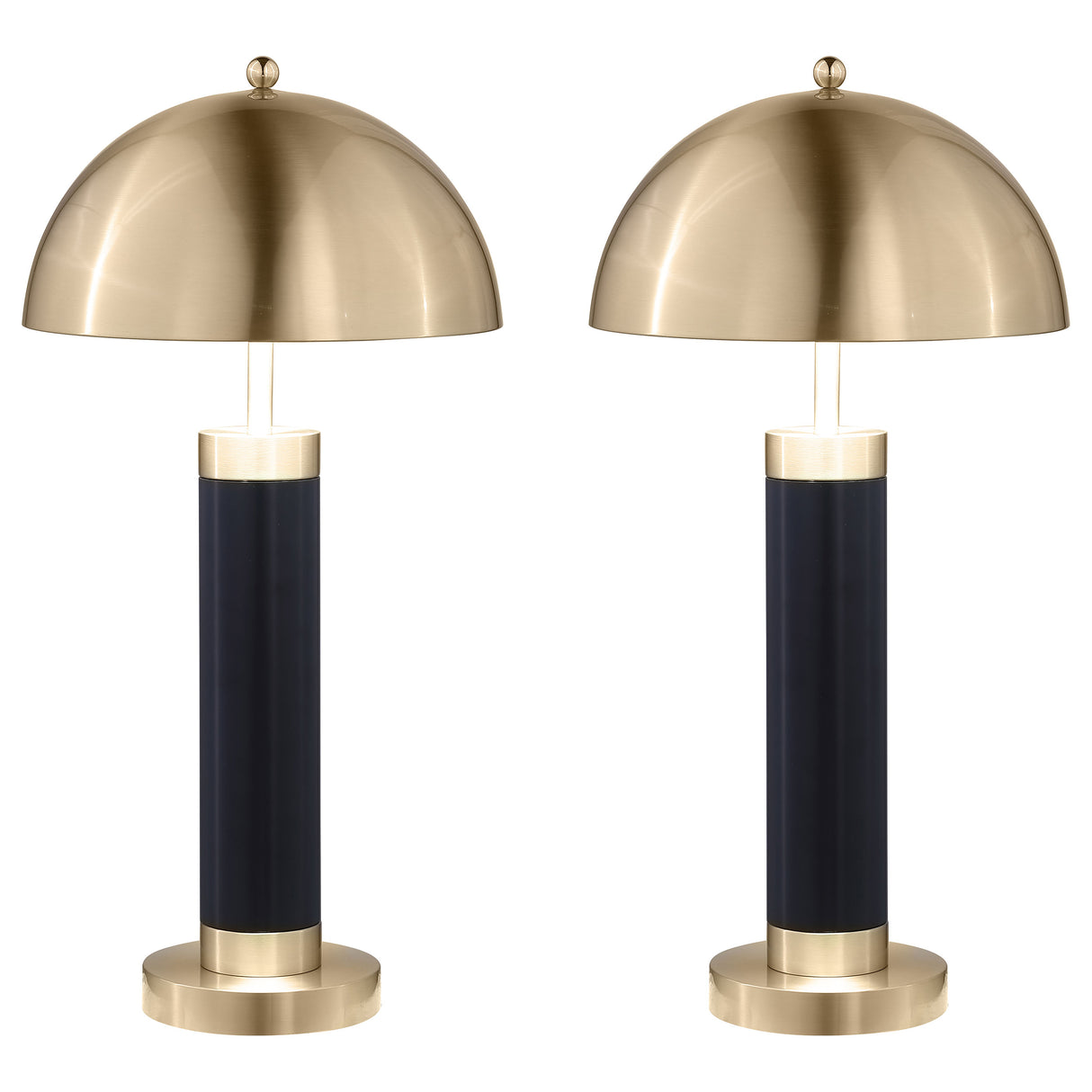 Furniture City Houma - Coaster - Conroe 28-inch Dome Shade Pillar Table Lamp Black (Set of 2) - 920229