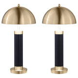 Furniture City Houma - Coaster - Conroe 28-inch Dome Shade Pillar Table Lamp Black (Set of 2) - 920229