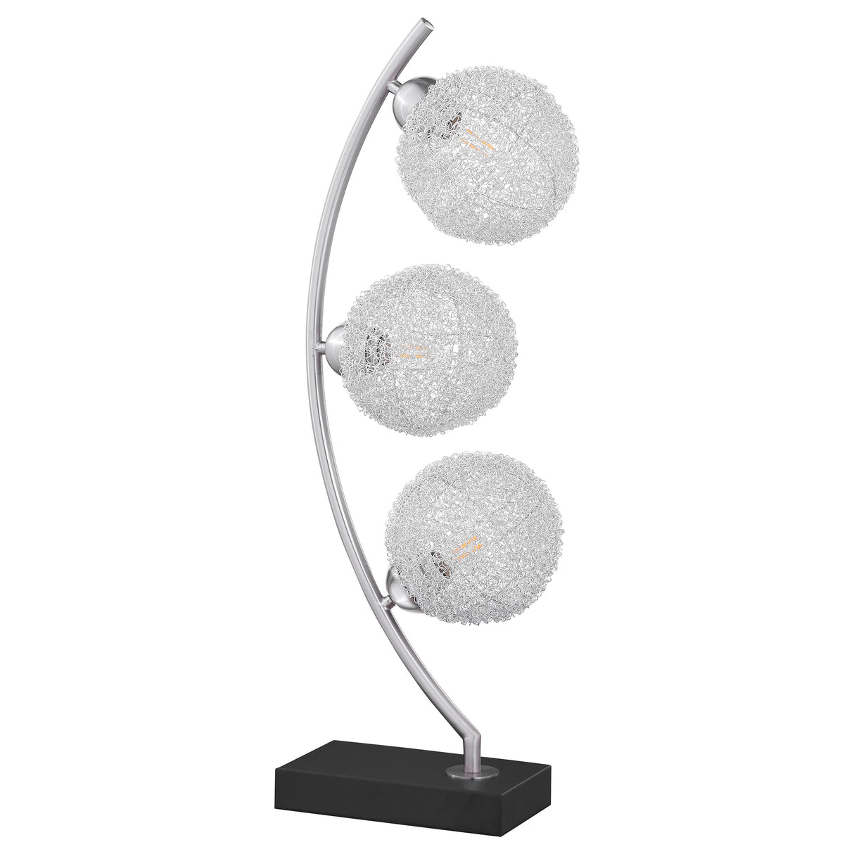Furniture City Houma - Coaster - Claudia 30-inch Woven Spherical Metal Table Lamp Black - 920233