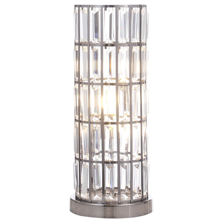 Furniture City Houma - Coaster - Wanda 20-inch Crystal Shade Bedside Table Lamp Black - 920234