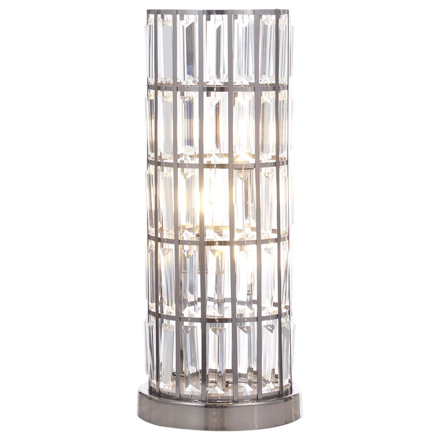 Furniture City Houma - Coaster - Wanda 20-inch Crystal Shade Bedside Table Lamp Black - 920234