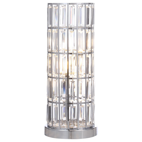 Furniture City Houma - Coaster - Wanda 20-inch Crystal Shade Bedside Table Lamp Silver - 920235