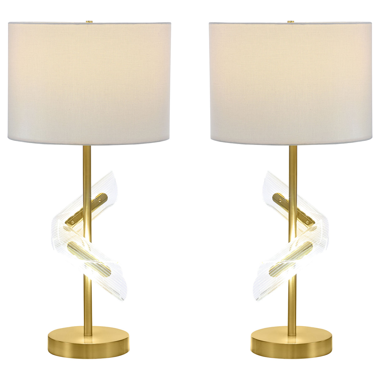 Furniture City Houma - Coaster - Kingsley 30-inch Drum Shade Table Lamp Gold (Set of 2) - 920238