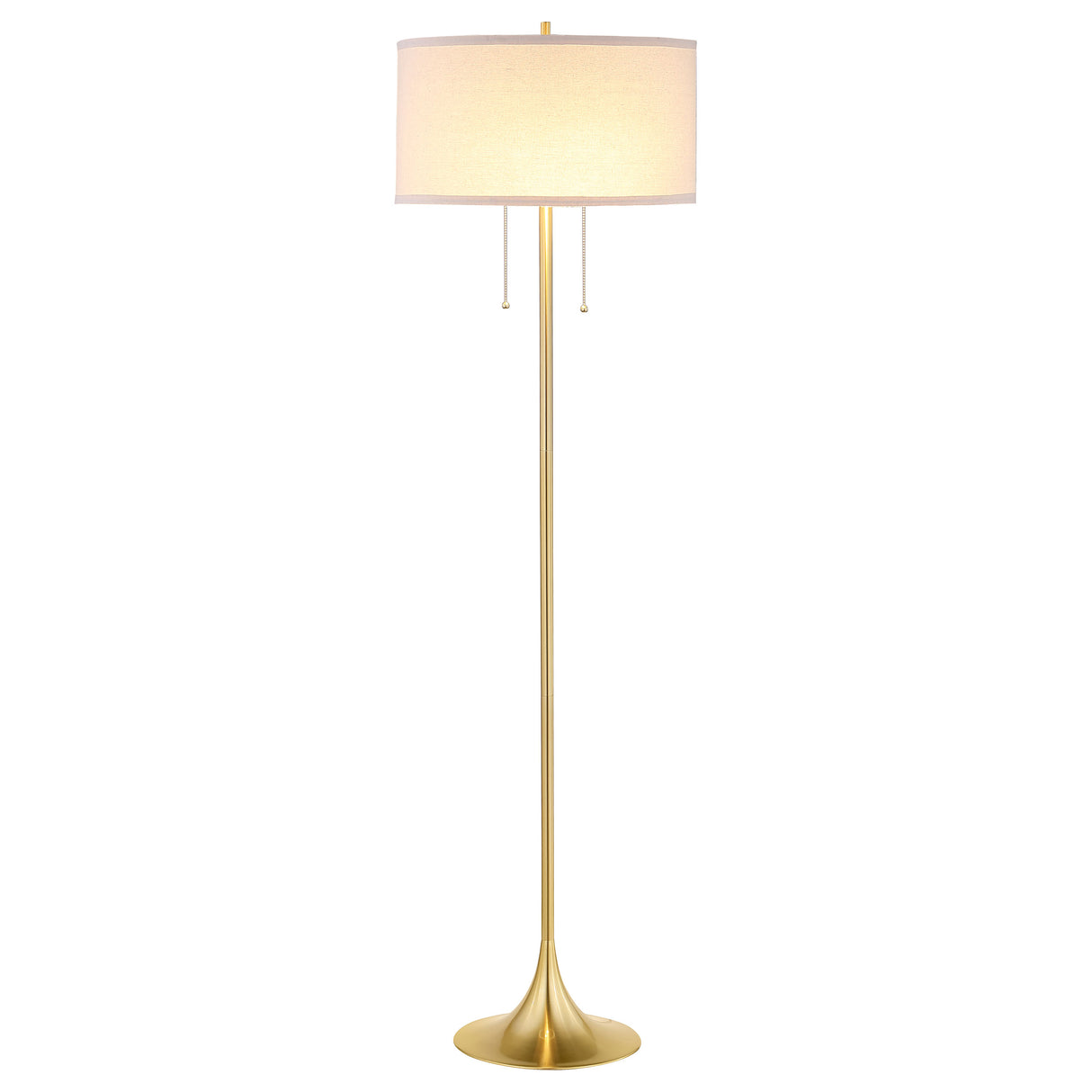 Furniture City Houma - Coaster - Elmira 65-inch Drum Shade Metal Floor Lamp Gold - 920240