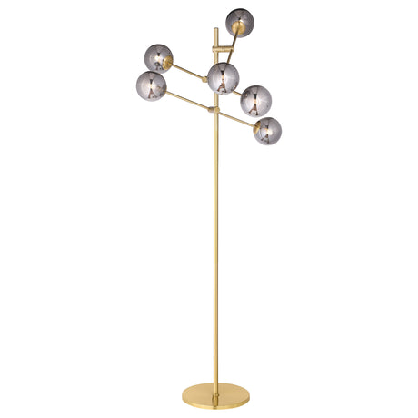 Furniture City Houma - Coaster - Exline 62-inch Molecular Smoked Orb Metal Floor Lamp Gold - 920248