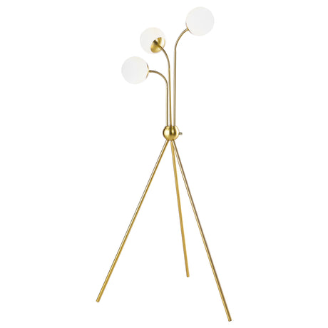 Furniture City Houma - Coaster - Miley 66-inch Spherical Bulb Tripod Tree Floor Lamp Gold - 920293