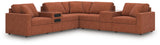 Furniture City Houma - Ashley Furniture - Modmax 7-Piece Balanced Sectional with Audio and Storage Consoles - RAF 7-Piece Balanced Sectional with Audio and Storage Consoles / Spice - 92102S69