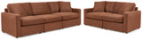 Furniture City Houma - Ashley Furniture - Modmax 3-Piece Sectional Sofa and 2-Piece Sectional Loveseat - 3-Piece Sectional Sofa and 2-Piece Sectional Loveseat / Spice - 92102U20
