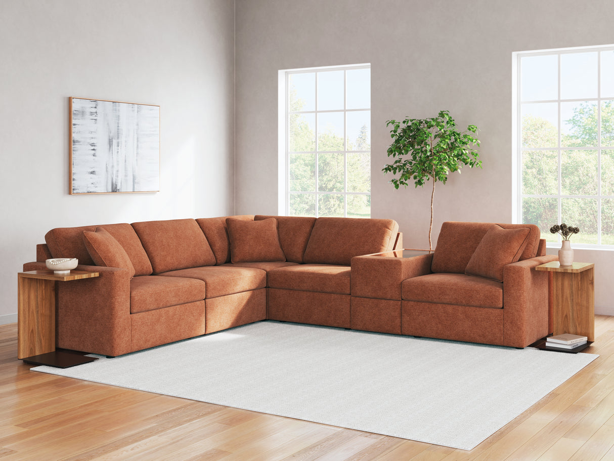 Furniture City Houma - Ashley Furniture - Modmax Sectional - RAF 6-Piece Sectional / Spice - 92102S7