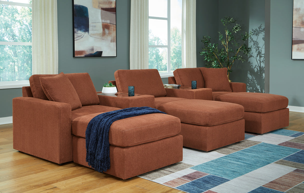 Furniture City Houma - Ashley Furniture - Modmax 5-Piece Sectional and 3 Ottomans - 5-Piece Sectional and 3 Ottomans / Spice - 92102U19