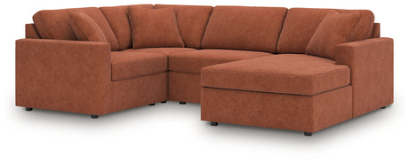 Furniture City Houma - Ashley Furniture - Modmax 4-Piece Sectional with Chaise - RAF 4-Piece Sectional with Chaise / Spice - 92102S65