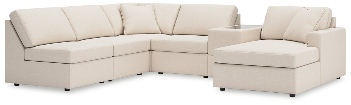 Furniture City Houma - Ashley Furniture - Modmax Sectional - 6-Piece Sectional with Chaise and Storage Console / Oyster - 92103S22