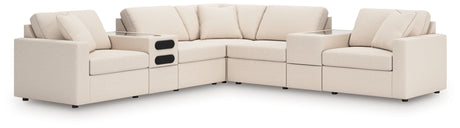 Furniture City Houma - Ashley Furniture - Modmax 7-Piece Balanced Sectional with Audio and Storage Consoles - RAF 7-Piece Balanced Sectional with Audio and Storage Consoles / Oyster - 92103S69