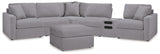 Furniture City Houma - Ashley Furniture - Modmax 6-Piece Sectional and Oversized Accent Ottoman - 6-Piece Sectional and Oversized Accent Ottoman - 92104U25