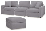 Furniture City Houma - Ashley Furniture - Modmax 3-Piece Sectional and Ottoman - 3-Piece Sectional and Ottoman / Granite - 92104U4