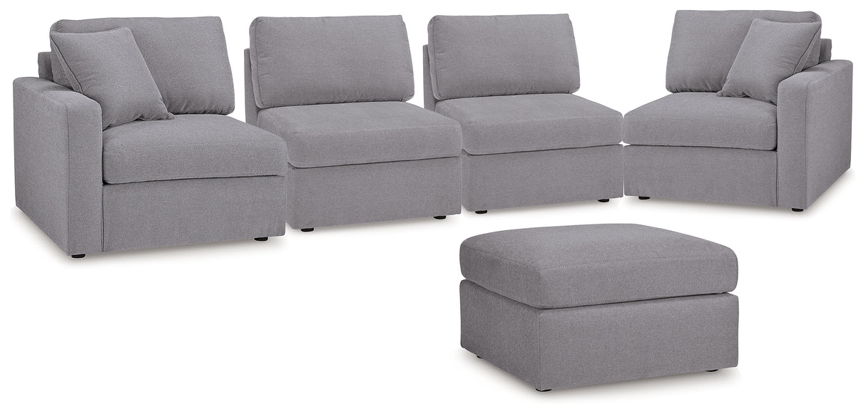 Furniture City Houma - Ashley Furniture - Modmax 4-Piece Sectional and Ottoman - 4-Piece Sectional and Ottoman / Granite - 92104U2