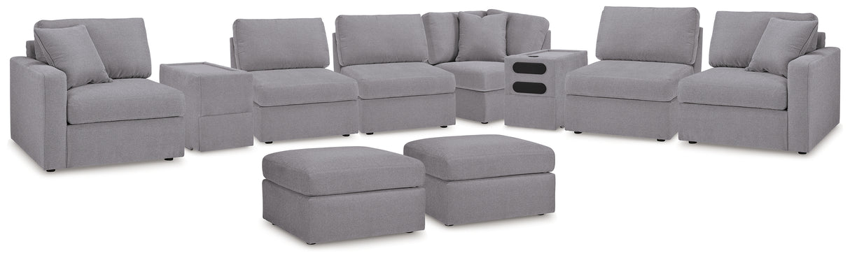 Furniture City Houma - Ashley Furniture - Modmax 8-Piece Sectional and 2 Ottomans - 8-Piece Sectional and 2 Ottomans / Granite - 92104U13
