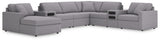 Furniture City Houma - Ashley Furniture - Modmax 8-Piece Sectional with Audio System and Chaise - RAF 8-Piece Sectional with Audio System and Chaise / Ink - 92121S47