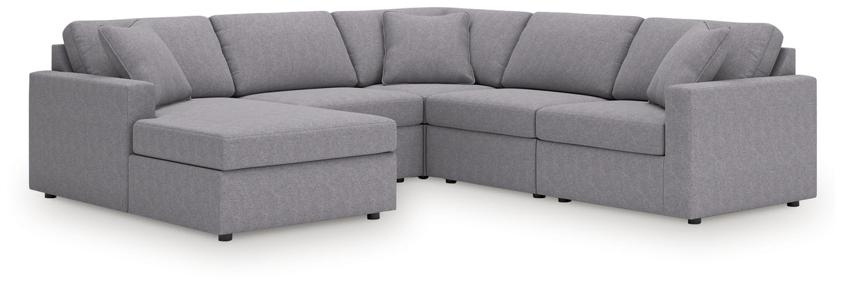 Furniture City Houma - Ashley Furniture - Modmax 5-Piece Sectional with Chaise - RAF 5-Piece Sectional with Chaise / Spice - 92102S67